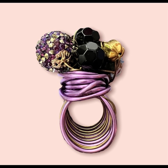 ROYALTY CRYSTAL METALING AGATE RING - Picture 4 of 6